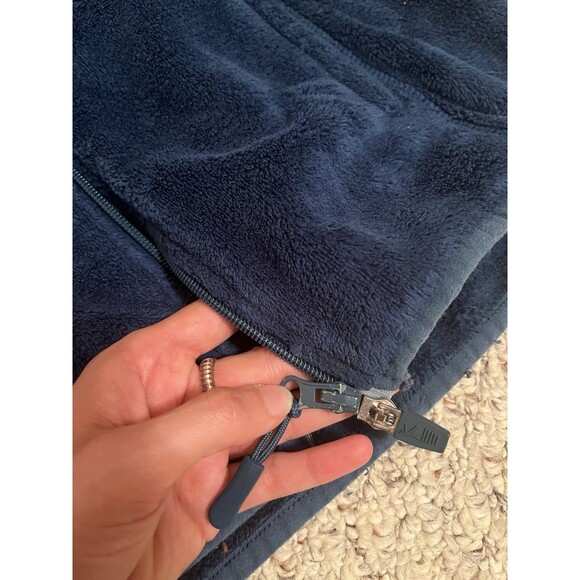Danskin Now Women's Active Full Zip Fleece Hoodie Jacket Blue, Size M - Picture 2 of 4